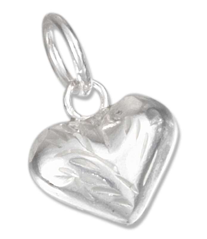 Small Etched Heart Charm Small Etched Heart Charm