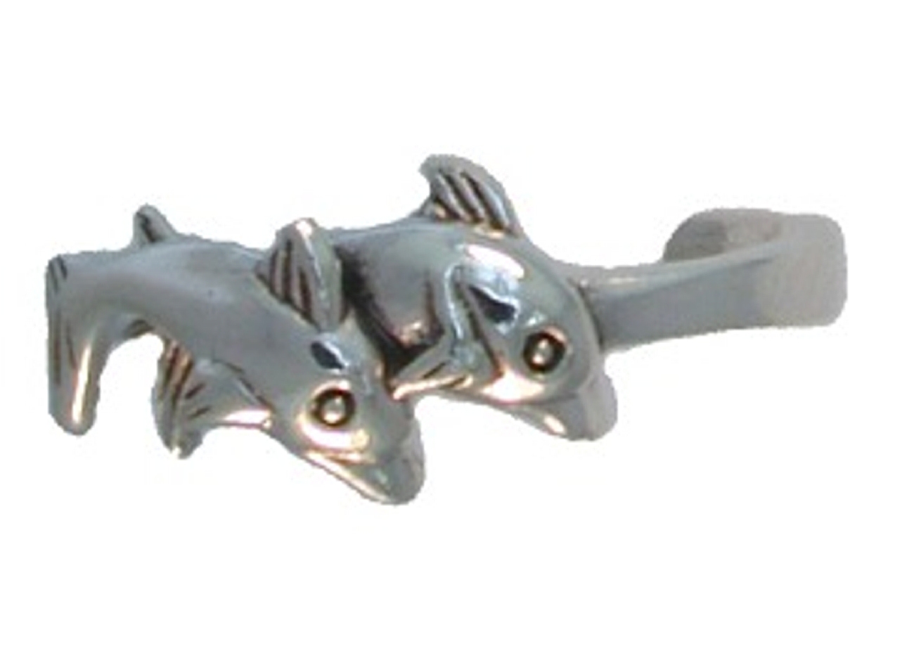 Two Swimming Dolphins Couple Adjustable Toe Ring Two Swimming Dolphins Couple Adjustable Toe Ring
