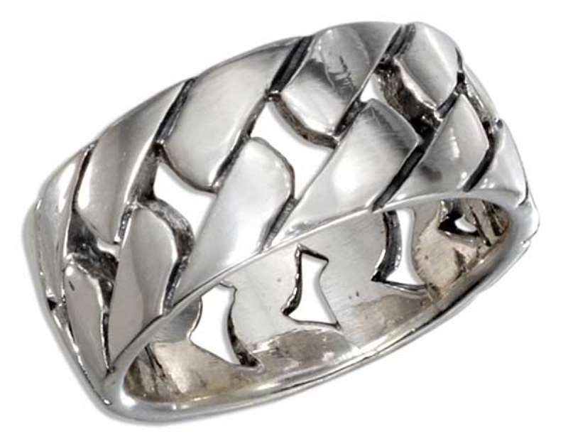 Unisex Open Herringbone Ring Unisex Open Herringbone Ring