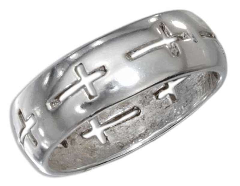Unisex Continuous Christian Religious Cross Cut Out Ring Unisex Continuous Christian Religious Cross Cut Out Ring