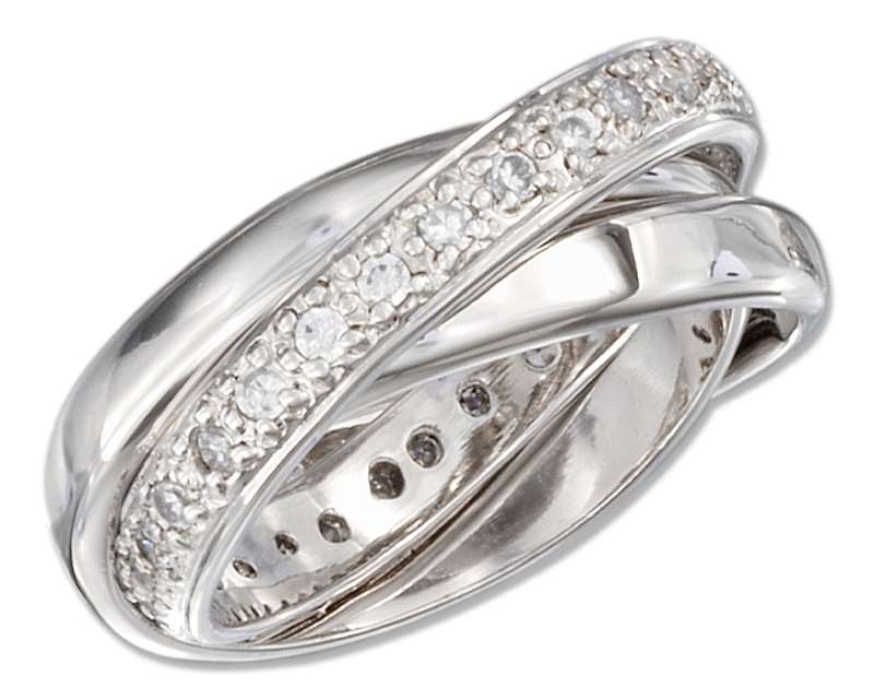 Cubic Zirconia Rolling Ring Or Russian Wedding Ring 3mm Cubic Zirconia Rolling Ring Or Russian Wedding Ring 3mm
