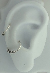 Nonpiercing Wound Rope Over Round Band Ear Cuff Nonpiercing Wound Rope Over Round Band Ear Cuff