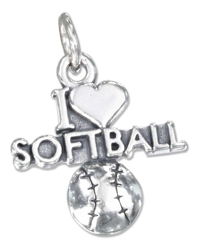 I Love Softball Charm I Love Softball Charm
