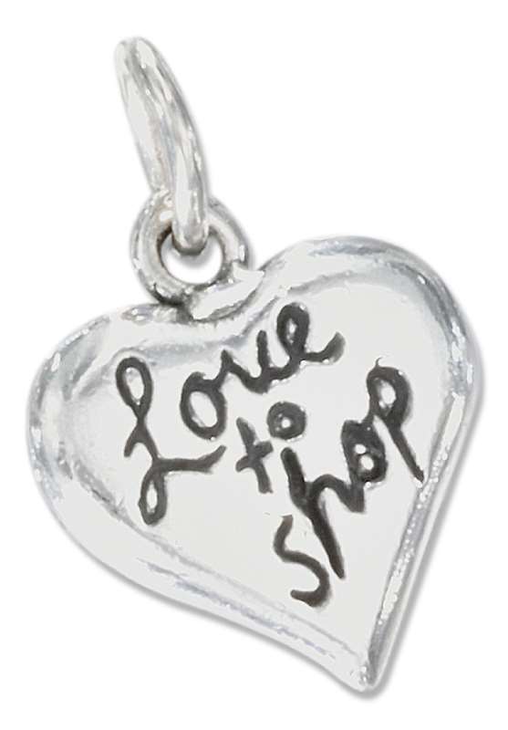 LOVE TO SHOP Heart Word Charm LOVE TO SHOP Heart Word Charm