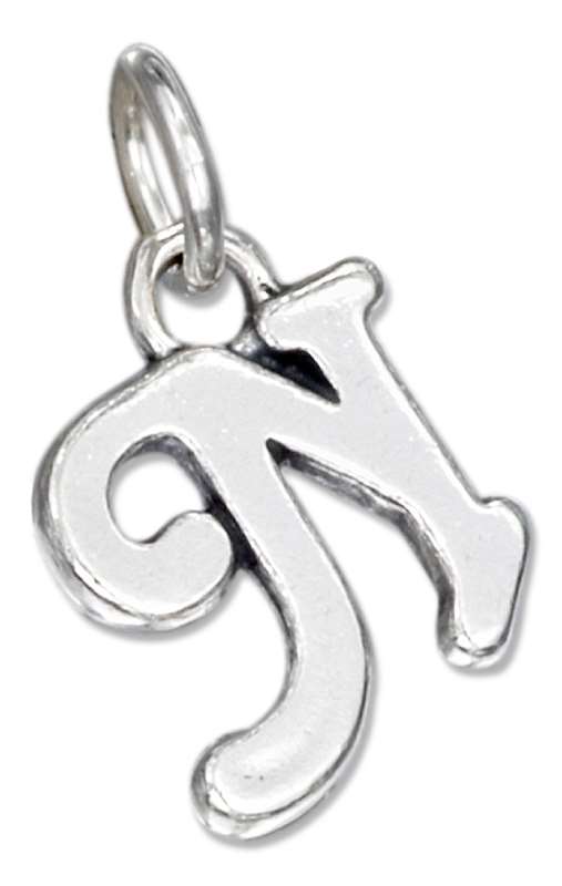Scrolled Letter N Charm Scrolled Letter N Charm