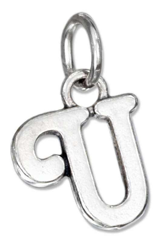 Scrolled Letter U Charm Scrolled Letter U Charm