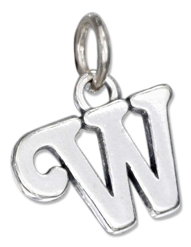 Scrolled Letter W Charm Scrolled Letter W Charm
