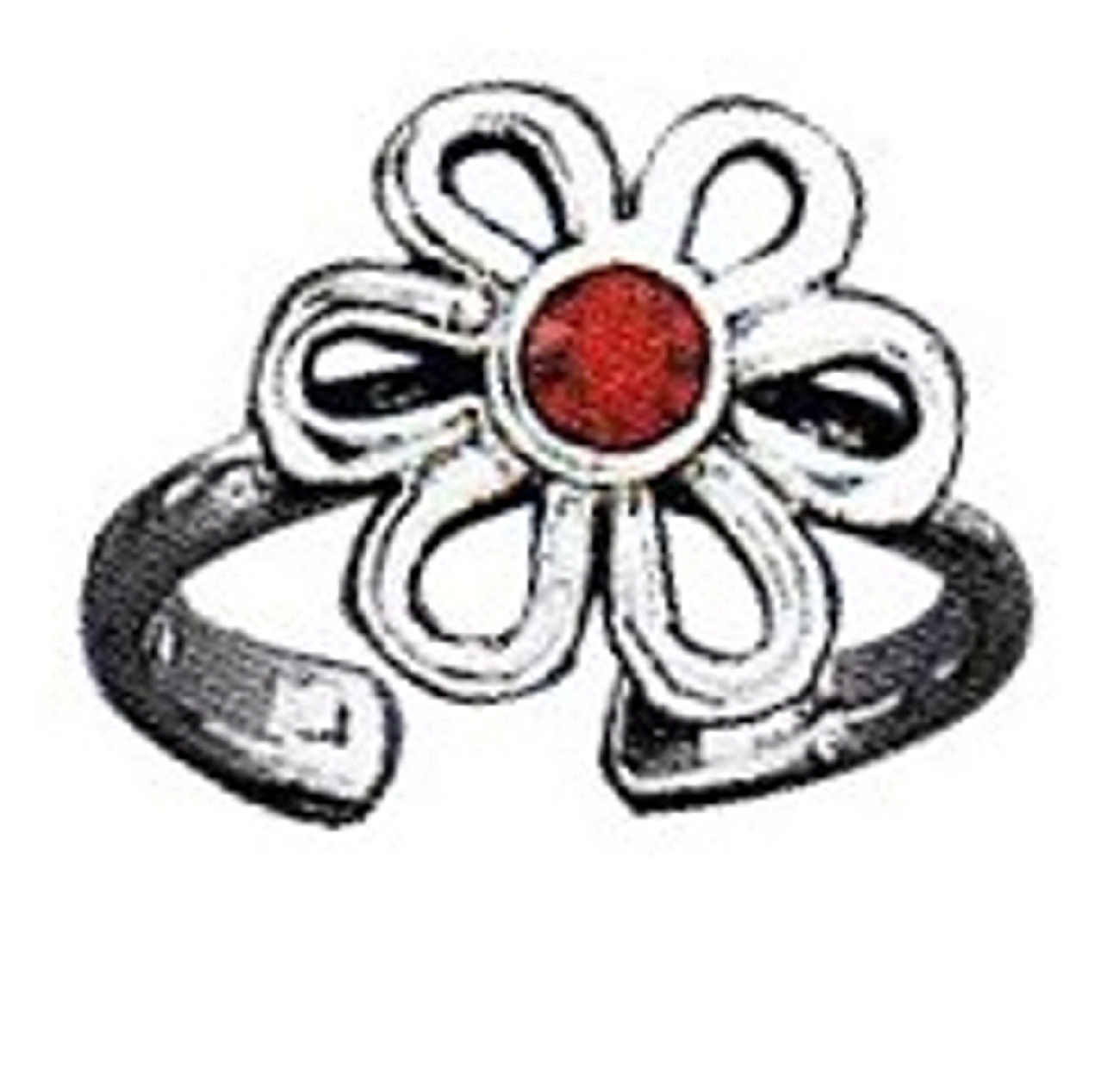 Imitation Garnet Daisy Flower Adjustable Toe Ring Imitation Garnet Daisy Flower Adjustable Toe Ring