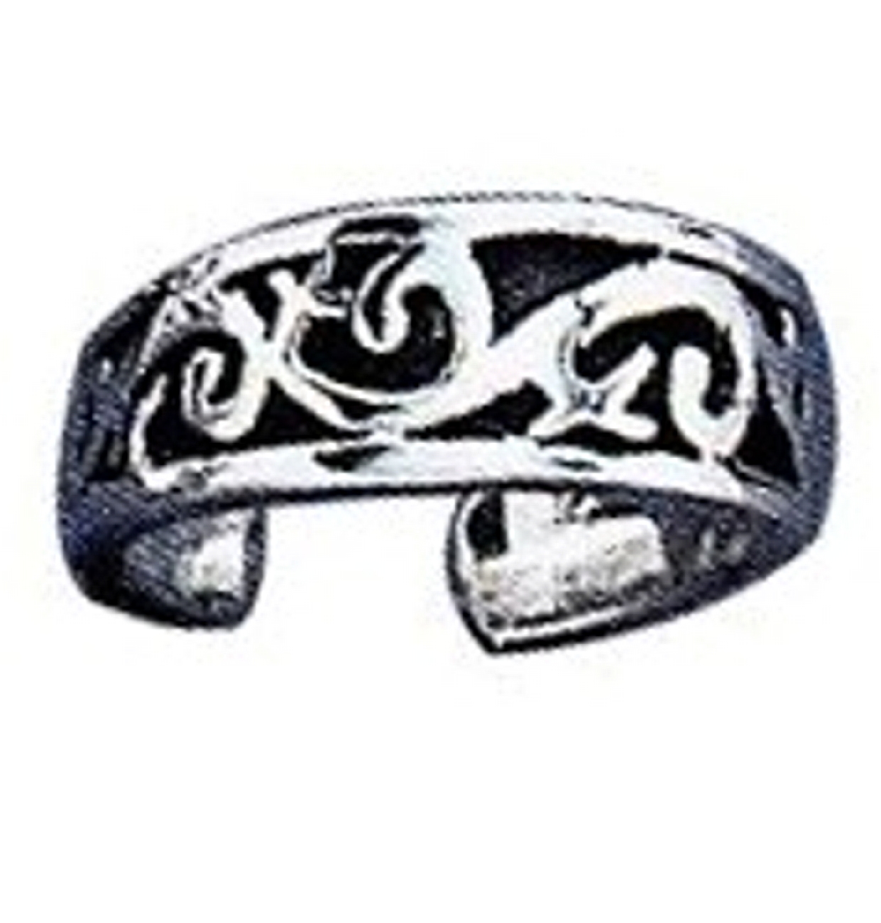 Scrolled Tribal Design Adjustable Toe Ring Scrolled Tribal Design Adjustable Toe Ring