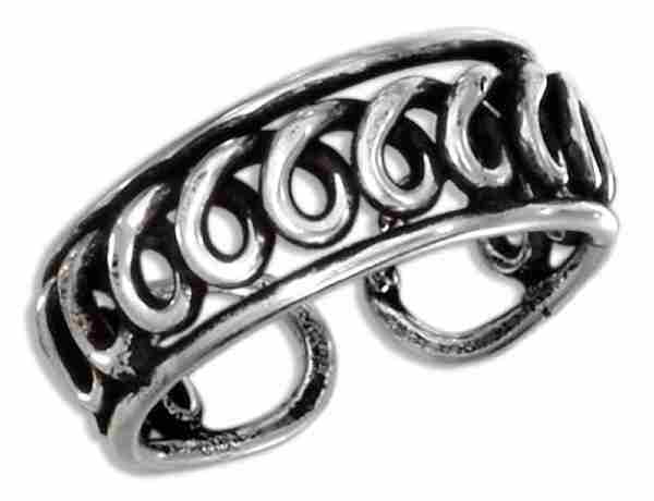 Adjustable Unique Flat Looped Toe Ring Adjustable Unique Flat Looped Toe Ring