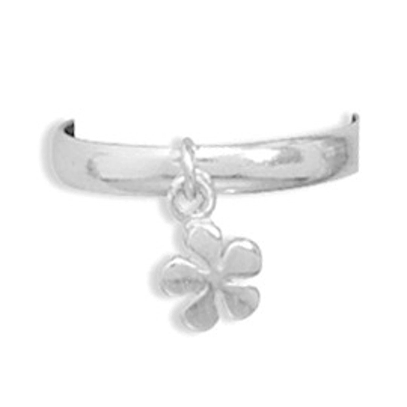 Daisy Flower Dangle Charm Thin Band Adjustable Toe Ring Daisy Flower Dangle Charm Thin Band Adjustable Toe Ring