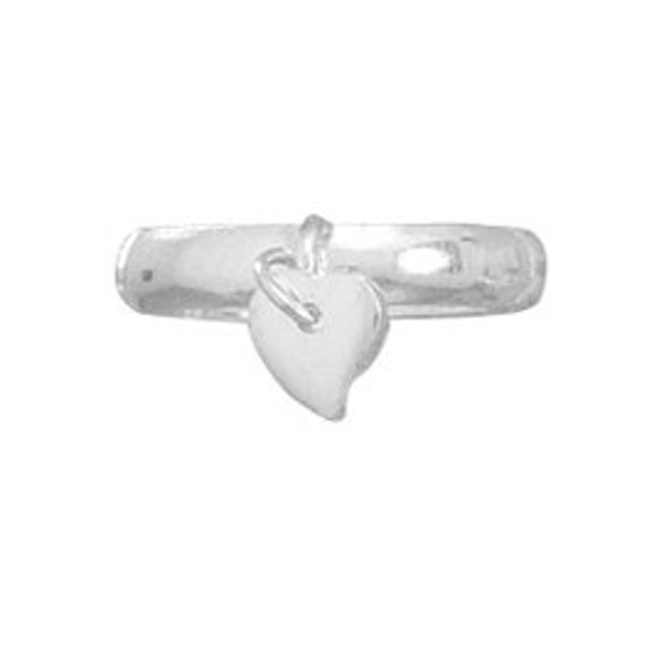 Heart Dangle Charm Thin Band Adjustable Toe Ring Heart Dangle Charm Thin Band Adjustable Toe Ring