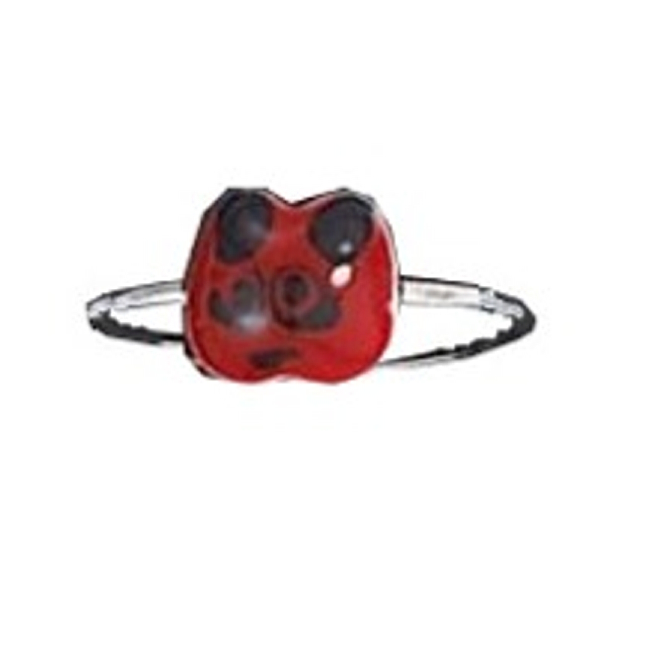 Dainty Red Black Enameled Panda Face Toe Ring Dainty Red Black Enameled Panda Face Toe Ring