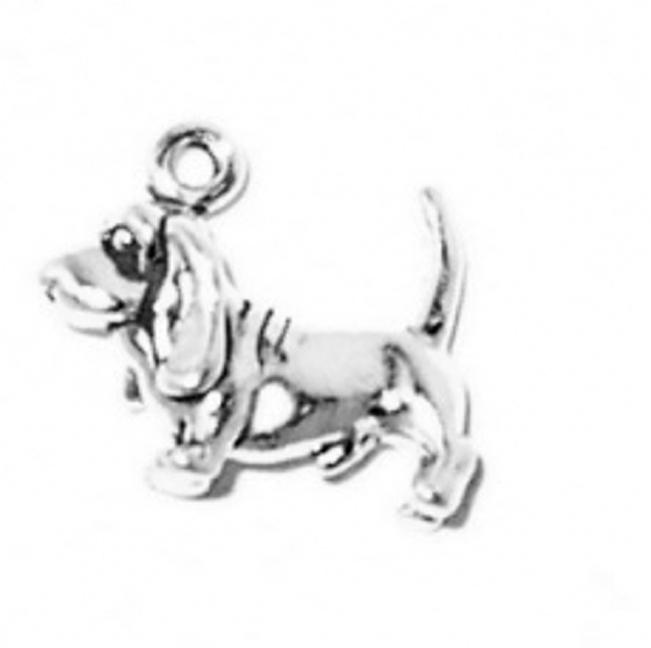 3D Small Basset Hound With Tail Up Dog Breed Charm 3D Small Basset Hound With Tail Up Dog Breed Charm