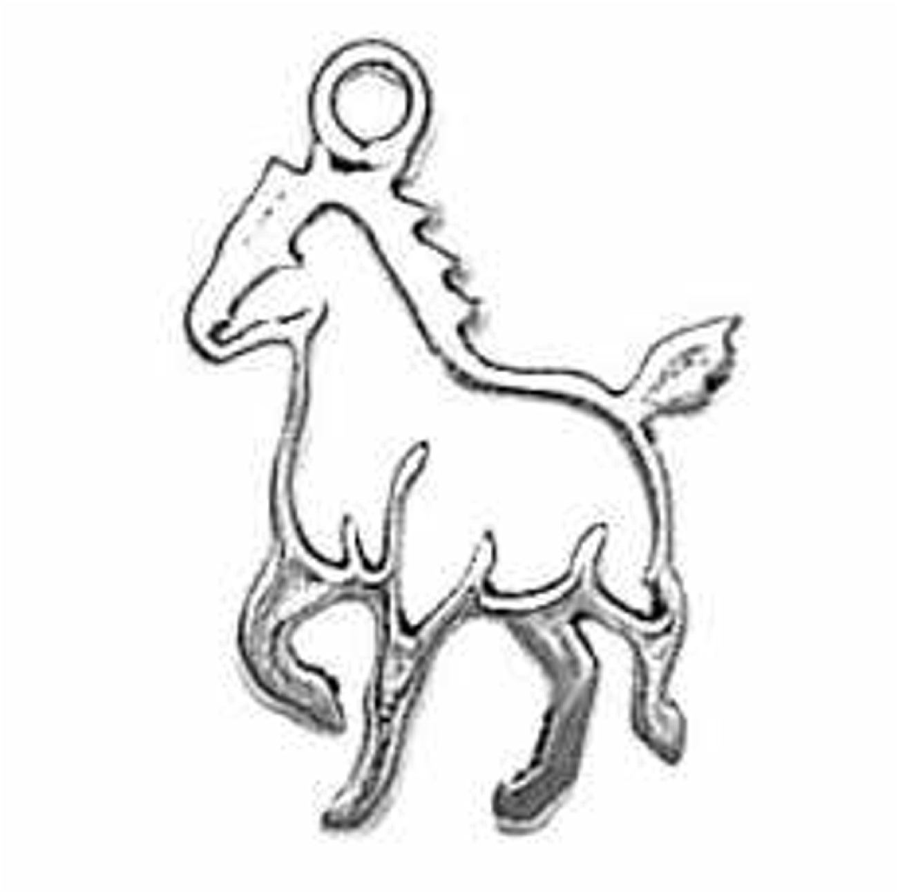 Small Cutout Silhoutte Trotting Horse Charm Small Cutout Silhoutte Trotting Horse Charm