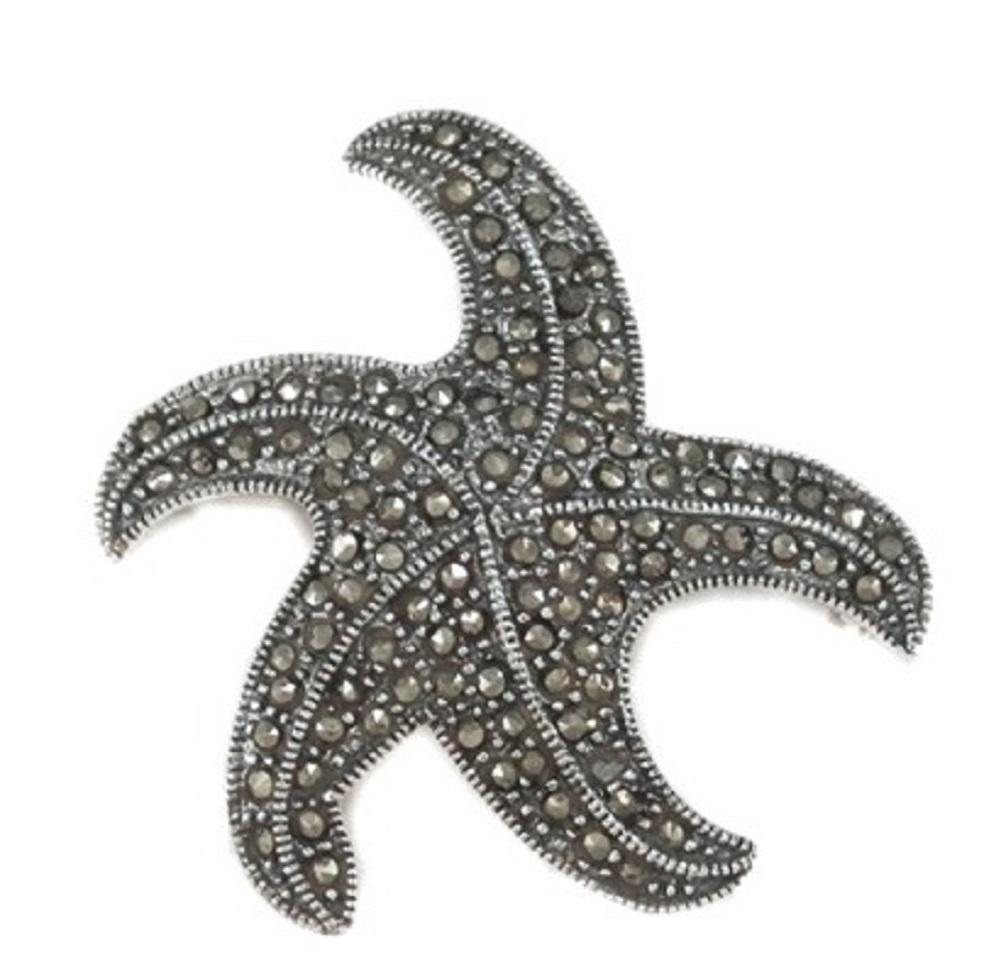 Marcasite Sea Star Starfish Brooch Pin Marcasite Sea Star Starfish Brooch Pin