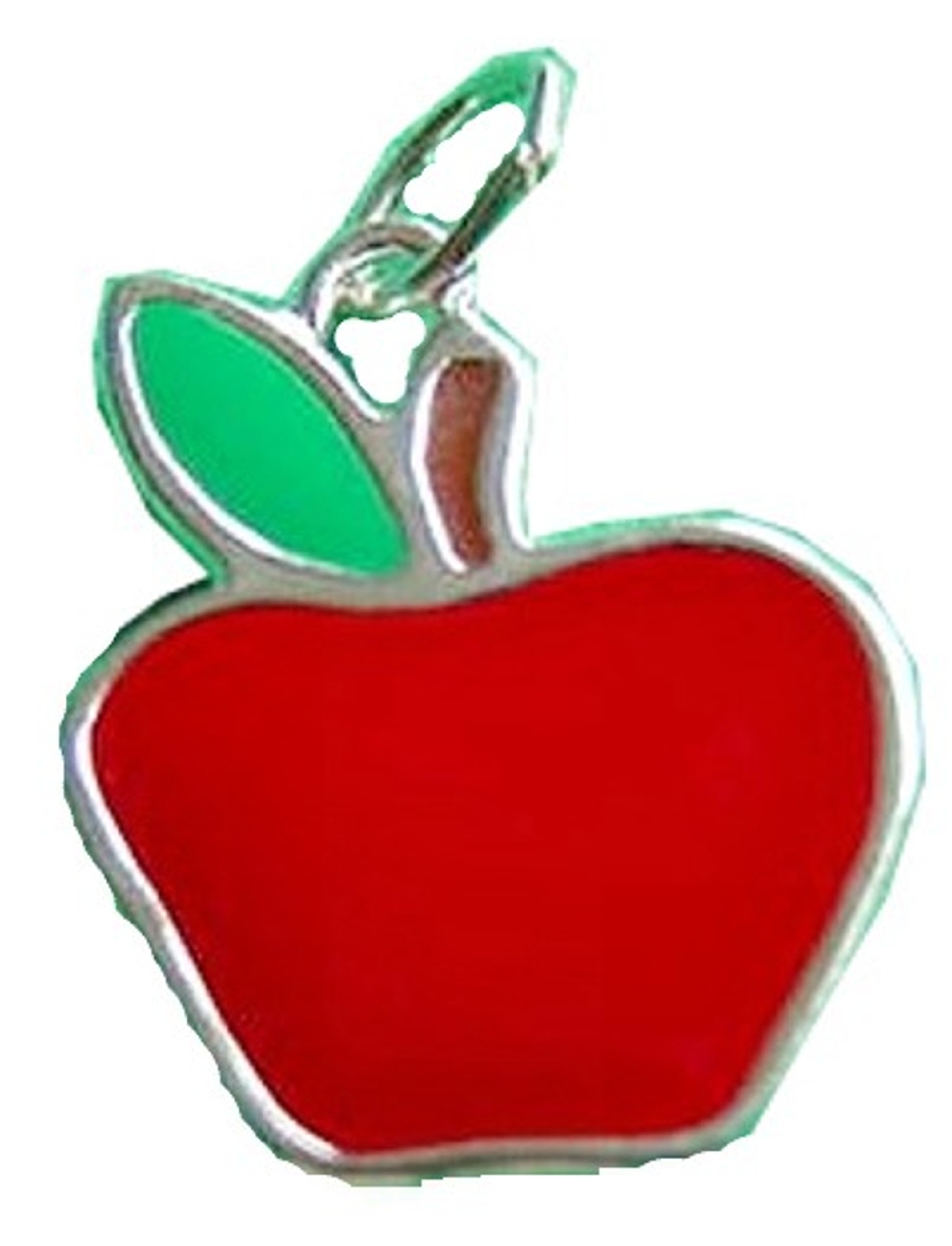 Enameled Flat Apple Charm Enameled Flat Apple Charm