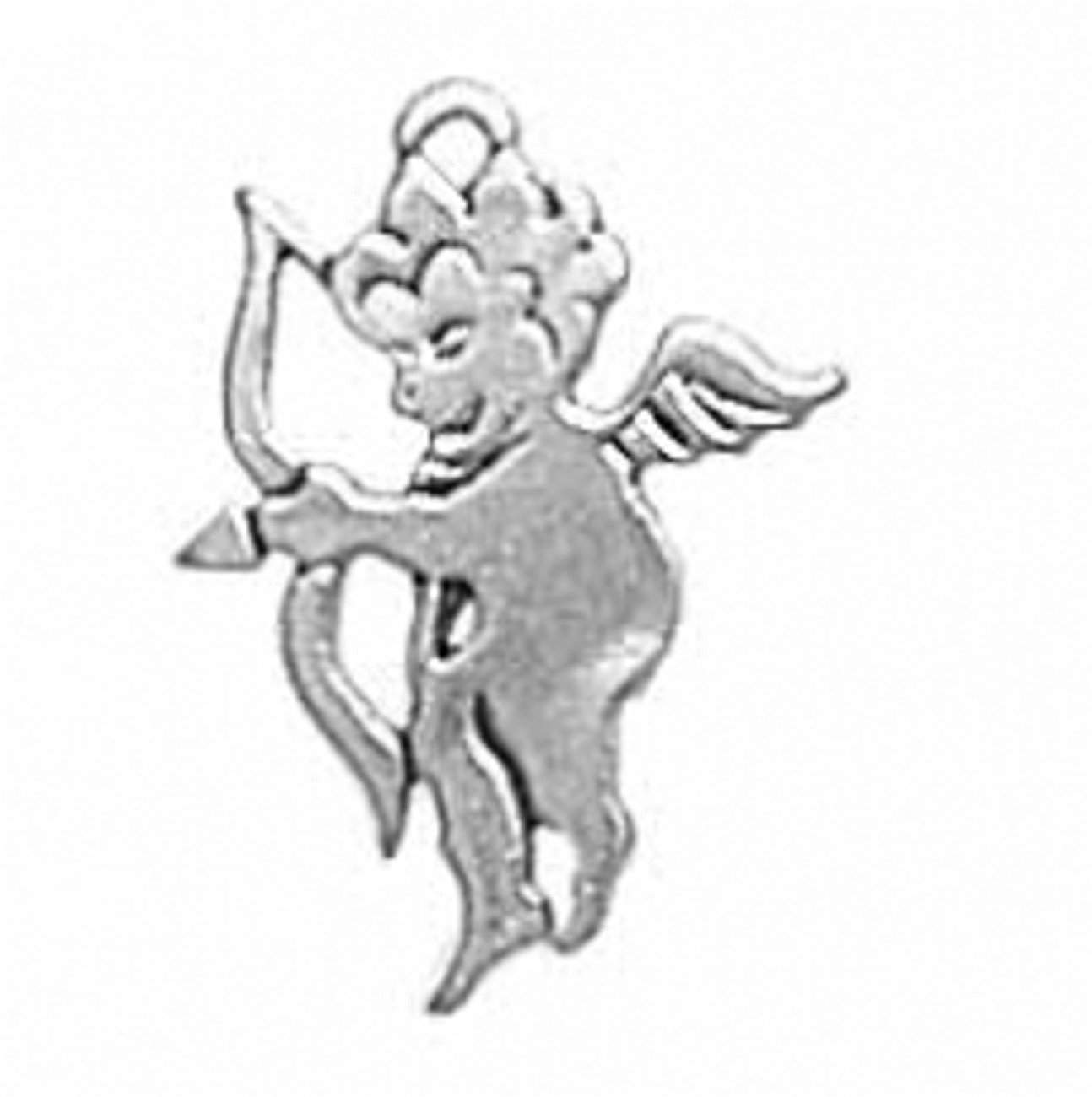 Smooth Flat Cupid Angel With Nocked Arrow 3D Charm Smooth Flat Cupid Angel With Nocked Arrow 3D Charm
