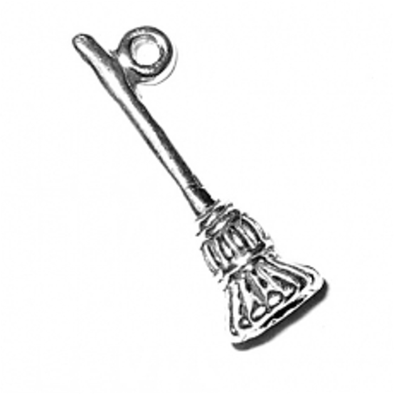 Sterling Silver 3D Handmade Straw Or Corn Wedding Round Broom Charm Sterling Silver 3D Handmade Straw Or Corn Wedding Round Broom Charm