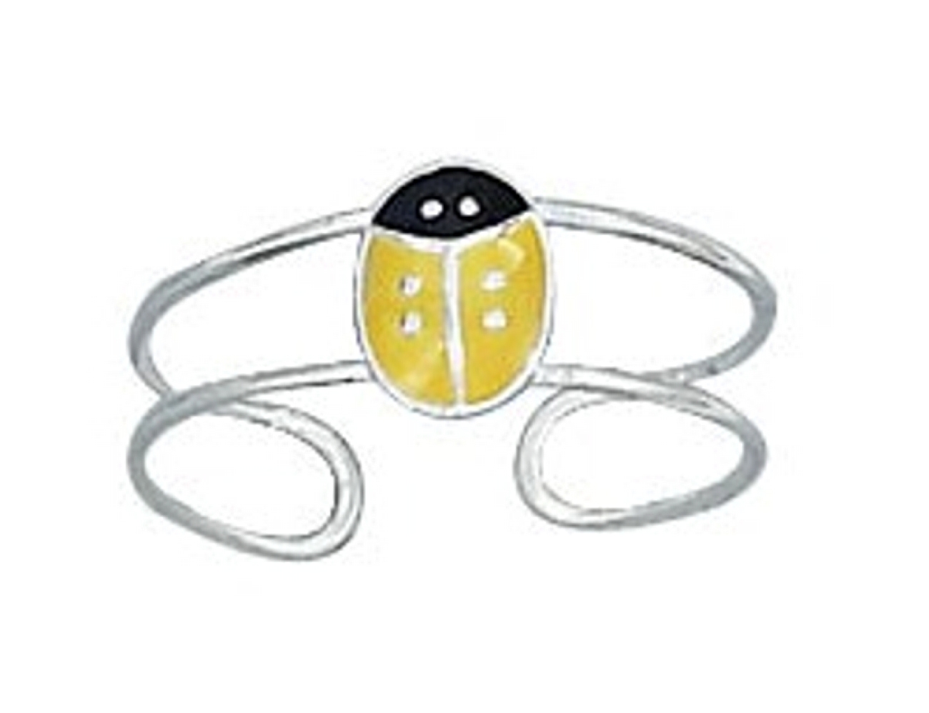 Orange Black Enameled Ladybug Wire Toe Ring Orange Black Enameled Ladybug Wire Toe Ring