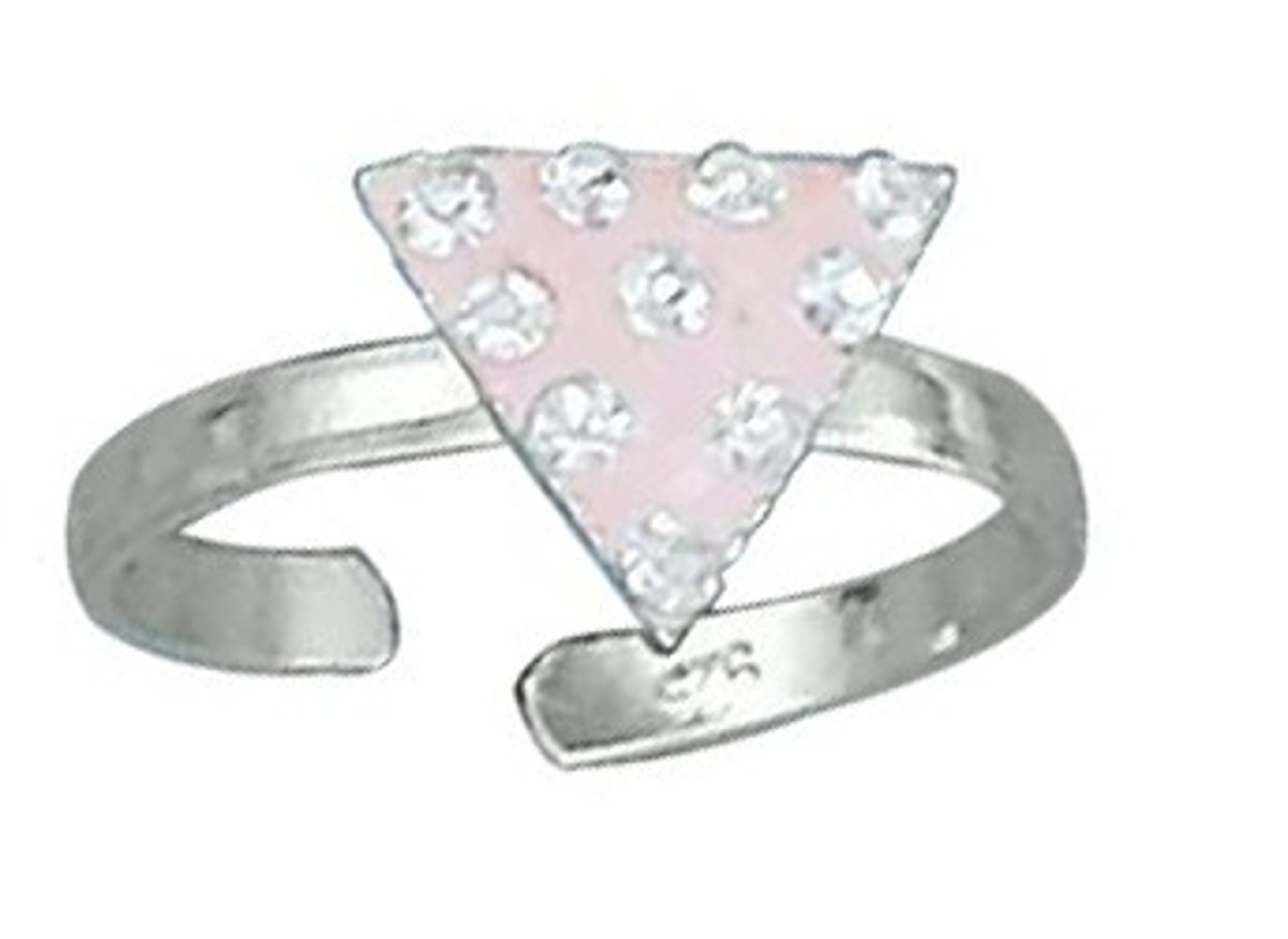 Pink Rhinestone Crystals Equilateral Triangle Toe Ring Pink Rhinestone Crystals Equilateral Triangle Toe Ring